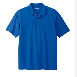 George Men's (XL) Blue Short Sleeve Ribbed Collar Polo Shirt